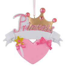 Load image into Gallery viewer, Christmas Ornament Gift Personalized Ornament Princess Crown Blue/Pink