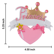 Load image into Gallery viewer, Christmas Ornament Gift Personalized Ornament Princess Crown Blue/Pink