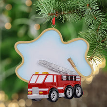 Load image into Gallery viewer, Personalized Christmas Ornament Firetruck