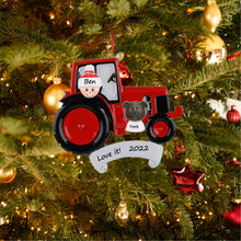 Load image into Gallery viewer, Teens' Christmas Gift Personalized Ornament Tractor Red