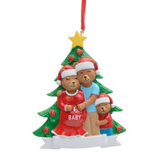 Load image into Gallery viewer, Customize Christmas Gift Ornament Pregenant Bear Family 3
