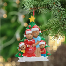 Load image into Gallery viewer, Personalized Gift Christmas Ornament Pregenant Bear Family 4