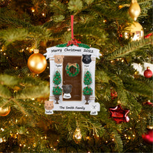 Load image into Gallery viewer, Personalized Christmas Gift for 1st Christmas in New Home Brown Door