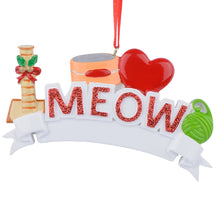 Load image into Gallery viewer, Personalized Christmas Pet Ornament MEOW/WOOF