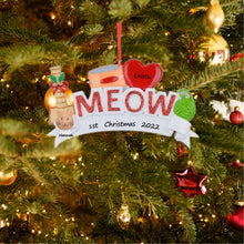 Load image into Gallery viewer, Personalized Christmas Pet Ornament MEOW/WOOF