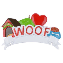 Load image into Gallery viewer, Personalized Christmas Pet Ornament WOOF/MEOW