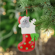 Load image into Gallery viewer, Personalized Christmas Pet Ornament Kitty Stocking