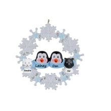 Load image into Gallery viewer, Christmas Gift for Family Personalized Ornament Penguin with Snowflake Family 2