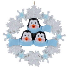 Load image into Gallery viewer, Personalized Christmas Family Gift Penguin with Snowflake Family 3