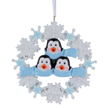 Load image into Gallery viewer, Personalized Christmas Family Gift Penguin with Snowflake Family 3