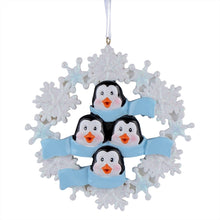 Load image into Gallery viewer, Customize Christmas Gift Penguin with Snowflake Family 4