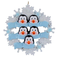 Load image into Gallery viewer, Personalized Christmas Gift for Family Penguin with Snowflake Family 5