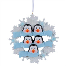 Load image into Gallery viewer, Personalized Christmas Gift for Family Penguin with Snowflake Family 5