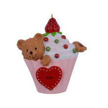Load image into Gallery viewer, Personalized Christmas Tree Decoration Ornament Bear Cupcake Ornament