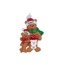 Load image into Gallery viewer, Personalized Christmas Gift for Single Parent with Kid Bear Family 2