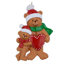 Load image into Gallery viewer, Personalized Christmas Gift for Single Parent with Kid Bear Family 2