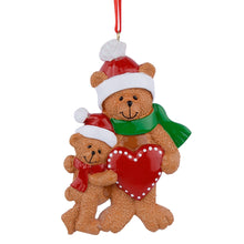 Load image into Gallery viewer, Personalized Christmas Gift for Single Parent with Kid Bear Family 2