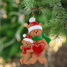 Load image into Gallery viewer, Personalized Christmas Gift for Single Parent with Kid Bear Family 2