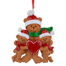 Load image into Gallery viewer, Customize Gift Christmas Decoration Ornament Single Parent with Kid Bear Family 3