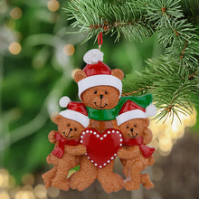 Load image into Gallery viewer, Customize Gift Christmas Decoration Ornament Single Parent with Kid Bear Family 3