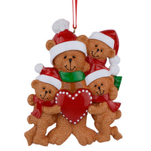 Load image into Gallery viewer, Personalized Gift Christmas Tree decoration Ornament Single Parent with Kid Bear Family 4