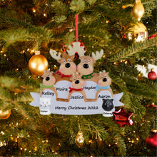 Load image into Gallery viewer, Christmas Personalized Family Ornament Reindeer Family 5