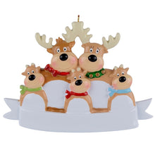 Load image into Gallery viewer, Christmas Personalized Family Ornament Reindeer Family 5