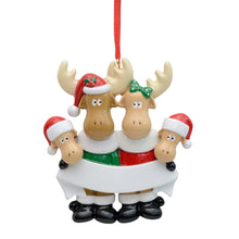 Load image into Gallery viewer, Personalized Christmas Gift for Family 4 Moose Ornament