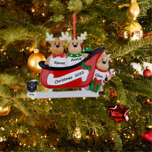 Load image into Gallery viewer, Customized Gift Christmas Decoration Ornament Sled Reindeer Family 3