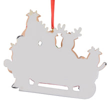 Load image into Gallery viewer, Personalized Christmas Ornament Sled Reindeer Family 5