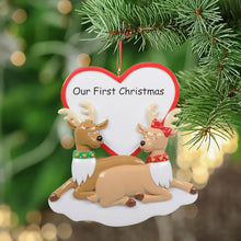 Load image into Gallery viewer, Customize Christmas Gift for New Couple Reindeer Ornament