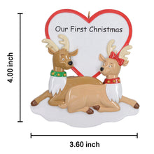Load image into Gallery viewer, Customize Christmas Gift for New Couple Reindeer Ornament