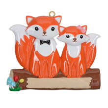 Load image into Gallery viewer, Personalized Christmas Family Gift Holiday Decoration Ornament Fox Family 2