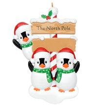 Load image into Gallery viewer, Customized Gift Christmas Decoration Ornament North Pole Penguin Family 3