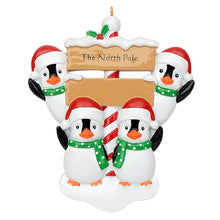 Load image into Gallery viewer, Personalized Gift 2024 Christmas Tree Ornament North Pole Penguin Family 4