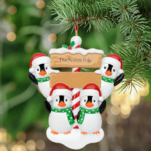 Load image into Gallery viewer, Personalized Gift 2024 Christmas Tree Ornament North Pole Penguin Family 4