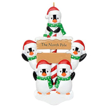 Load image into Gallery viewer, Customized Family Gift Christmas Ornament North Pole Penguin Family 5