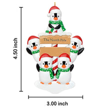 Load image into Gallery viewer, Customized Family Gift Christmas Ornament North Pole Penguin Family 5