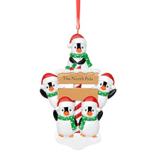 Load image into Gallery viewer, Customized Family Gift Christmas Ornament North Pole Penguin Family 5