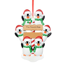 Load image into Gallery viewer, Customized Family Ornament Christmas Gift North Pole Penguin Family 6