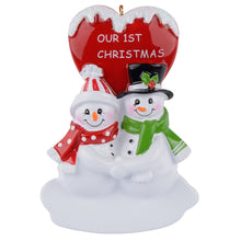 Load image into Gallery viewer, Personalized Gift Christmas Couple Ornament Snowman Couple