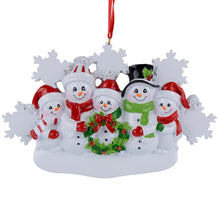 Load image into Gallery viewer, Christmas Ornament Personalized gift Snowflake Snowman Family 5