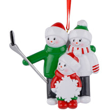 Load image into Gallery viewer, Personalized Gift for Family Christmas Ornament Selfie Snowman Family 3