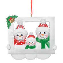 Load image into Gallery viewer, Customized Christmas Family Ornament Snowman Frame Family 3