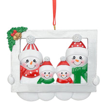 Load image into Gallery viewer, Personalized Gift Christmas Decoration Ornament Snowman Frame Family 4