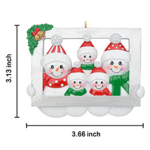 Load image into Gallery viewer, Customized Christmas Tree Decoratioin Ornament Snowman Frame Family 5