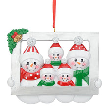 Load image into Gallery viewer, Customized Christmas Tree Decoratioin Ornament Snowman Frame Family 5