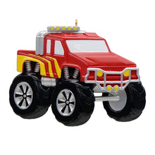 Load image into Gallery viewer, Personalized Gift for Kids Christmas Ornament Monster Truck Red