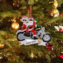 Load image into Gallery viewer, Personalized Christmas Gift Santa Ornament Motorcycle Couple
