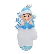Load image into Gallery viewer, Personalized Baby's First Christmas Ornament Gift Baby Boy Mitten